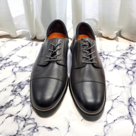 Thomas & Vine Men's Felton Cap Toe Derby Shoe Color Black Sz 10 Leather Lace-Up - Picture 1 of 12